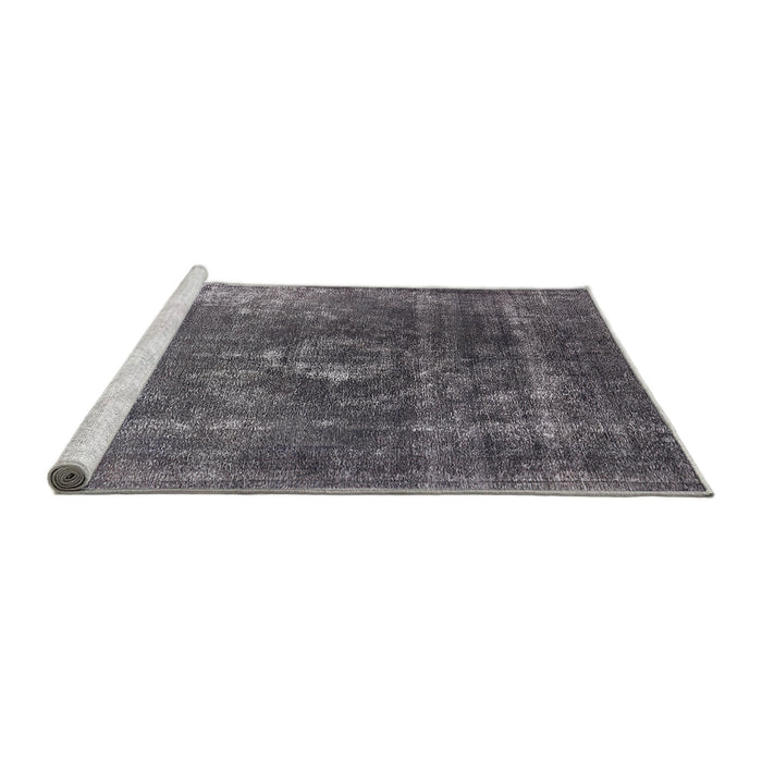 Sideview of Machine Washable Industrial Modern Gunmetal Gray Rug, wshurb2204