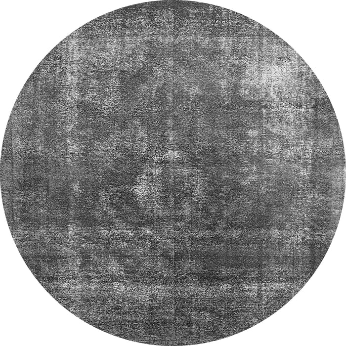 Round Oriental Gray Industrial Rug, urb2204gry