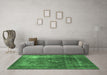 Machine Washable Oriental Emerald Green Industrial Area Rugs in a Living Room,, wshurb2204emgrn