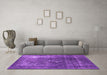 Machine Washable Oriental Purple Industrial Area Rugs in a Living Room, wshurb2204pur