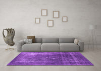 Machine Washable Oriental Purple Industrial Rug, wshurb2204pur