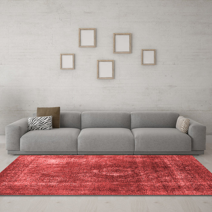 Industrial Red Washable Rugs