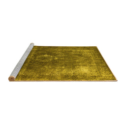Sideview of Machine Washable Oriental Yellow Industrial Rug, wshurb2204yw