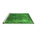 Sideview of Machine Washable Oriental Green Industrial Area Rugs, wshurb2204grn