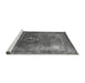 Sideview of Machine Washable Oriental Gray Industrial Rug, wshurb2204gry