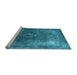 Sideview of Machine Washable Oriental Light Blue Industrial Rug, wshurb2204lblu