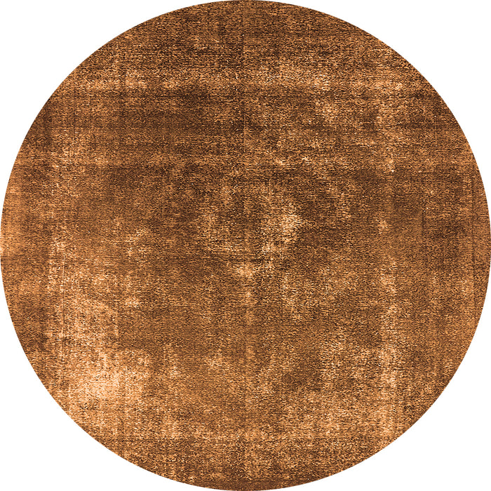 Round Oriental Orange Industrial Rug, urb2204org