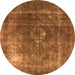 Round Oriental Orange Industrial Rug, urb2204org