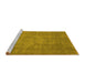 Sideview of Machine Washable Oriental Yellow Industrial Rug, wshurb2205yw