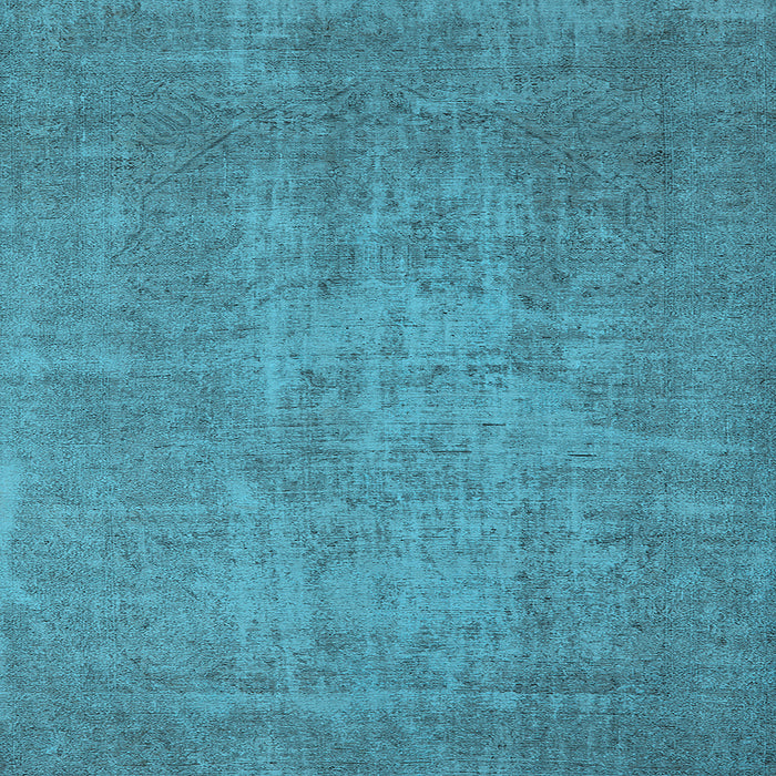 Square Machine Washable Oriental Light Blue Industrial Rug, wshurb2205lblu