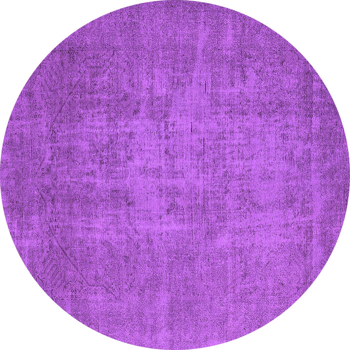 Round Oriental Purple Industrial Rug, urb2205pur