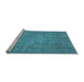 Sideview of Machine Washable Oriental Light Blue Industrial Rug, wshurb2205lblu