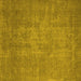 Square Machine Washable Oriental Yellow Industrial Rug, wshurb2205yw