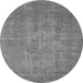 Round Oriental Gray Industrial Rug, urb2205gry