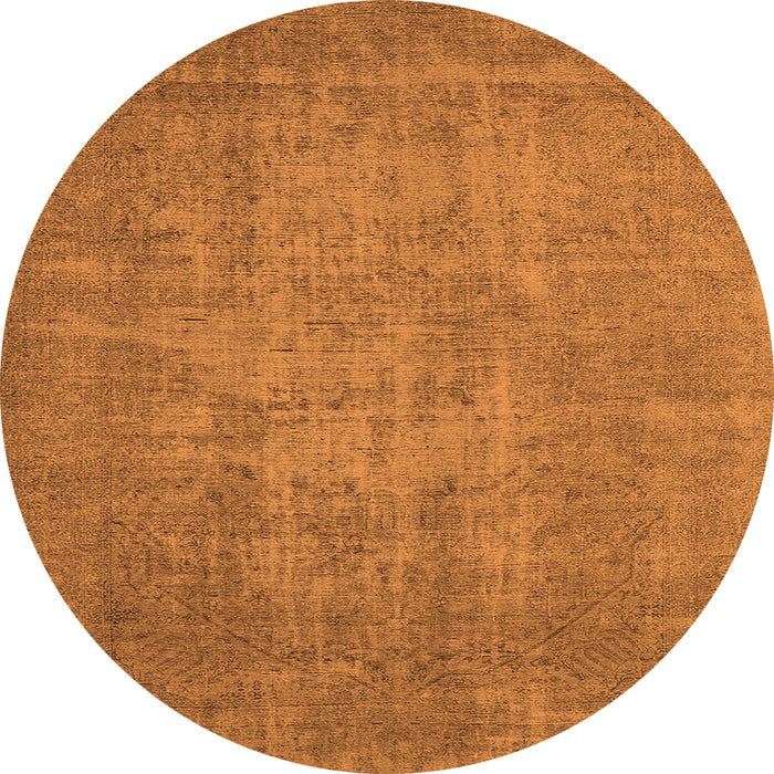 Round Oriental Orange Industrial Rug, urb2205org