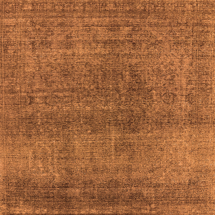 Square Machine Washable Oriental Orange Industrial Area Rugs, wshurb2206org