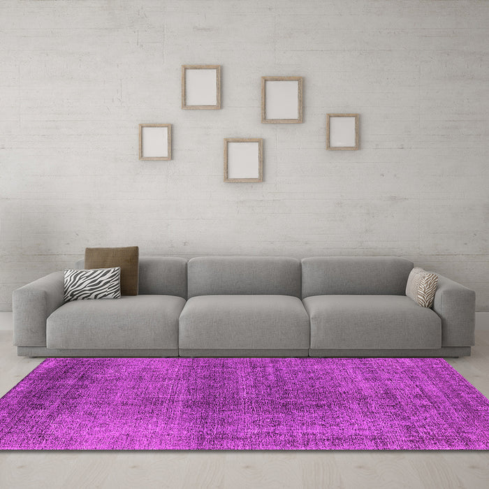 Machine Washable Oriental Pink Industrial Rug in a Living Room, wshurb2206pnk