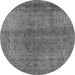 Round Oriental Gray Industrial Rug, urb2206gry