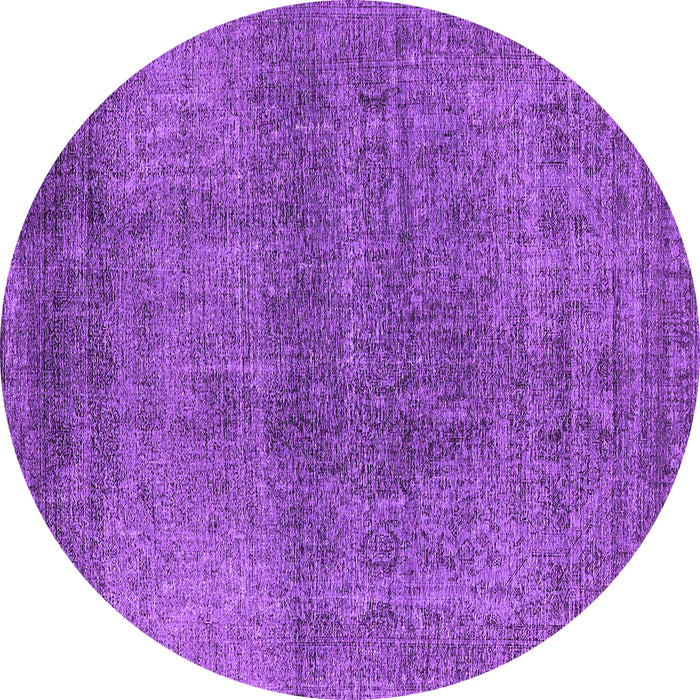 Round Oriental Purple Industrial Rug, urb2206pur