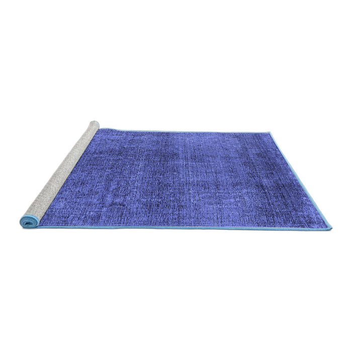 Sideview of Machine Washable Oriental Blue Industrial Rug, wshurb2206blu