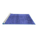 Sideview of Machine Washable Oriental Blue Industrial Rug, wshurb2206blu