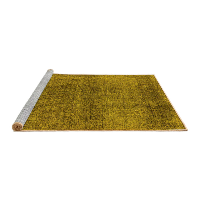 Sideview of Machine Washable Oriental Yellow Industrial Rug, wshurb2206yw