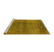 Sideview of Machine Washable Oriental Yellow Industrial Rug, wshurb2206yw