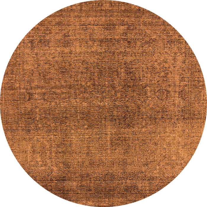 Round Oriental Orange Industrial Rug, urb2206org