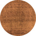 Round Oriental Orange Industrial Rug, urb2206org