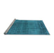 Sideview of Machine Washable Oriental Light Blue Industrial Rug, wshurb2206lblu