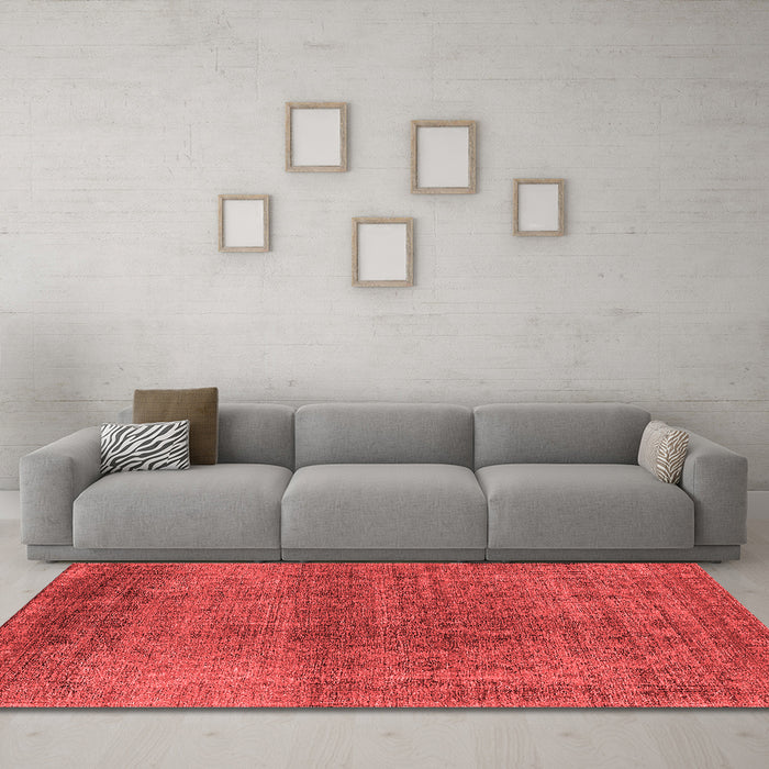 Industrial Red Washable Rugs