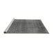 Sideview of Machine Washable Oriental Gray Industrial Rug, wshurb2206gry