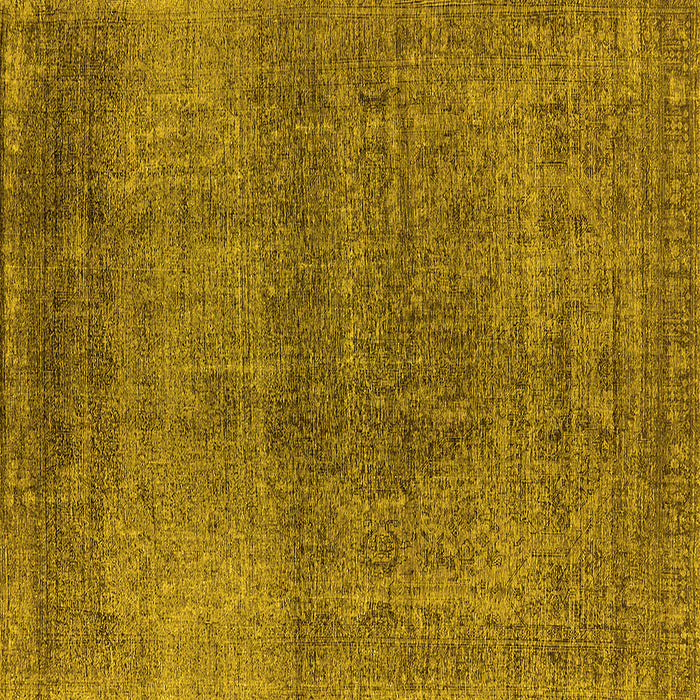 Square Machine Washable Oriental Yellow Industrial Rug, wshurb2206yw