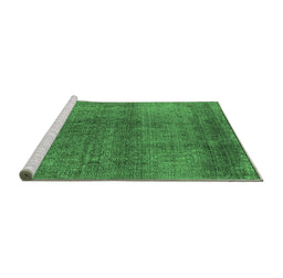 Sideview of Machine Washable Oriental Emerald Green Industrial Area Rugs, wshurb2206emgrn