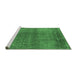 Sideview of Machine Washable Oriental Emerald Green Industrial Area Rugs, wshurb2206emgrn