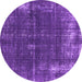 Round Oriental Purple Industrial Rug, urb2207pur