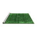 Sideview of Machine Washable Oriental Green Industrial Area Rugs, wshurb2207grn