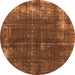 Round Oriental Orange Industrial Rug, urb2207org