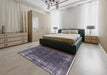 Machine Washable Industrial Modern Plum Purple Rug in a Bedroom, wshurb2207