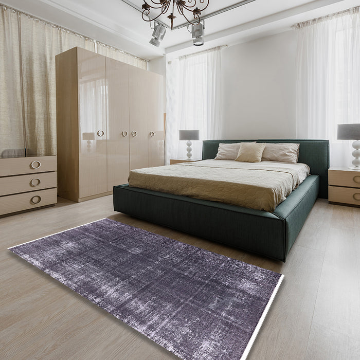 Machine Washable Industrial Modern Plum Purple Rug in a Bedroom, wshurb2207