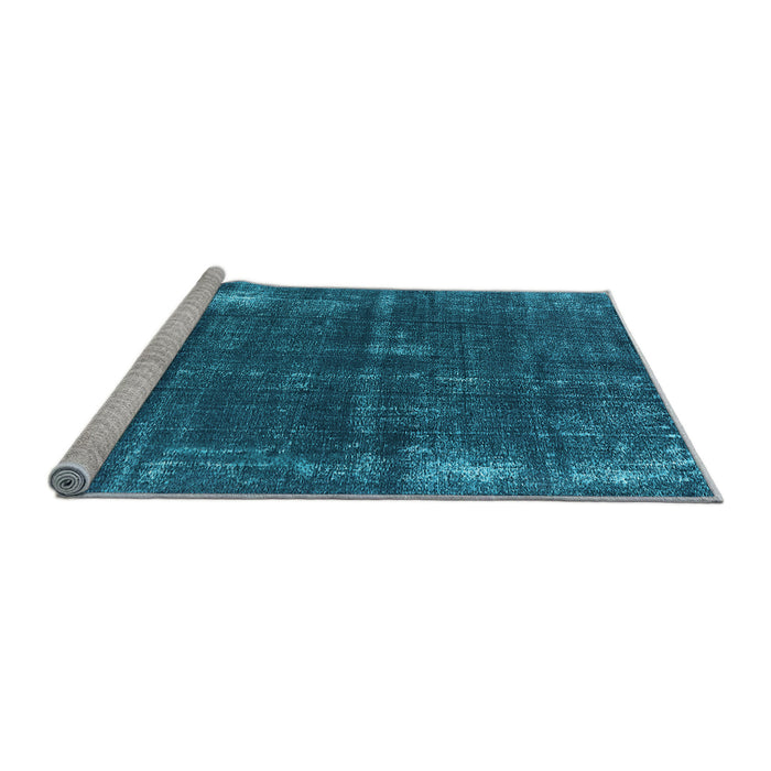 Sideview of Machine Washable Oriental Light Blue Industrial Rug, wshurb2207lblu
