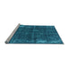 Sideview of Machine Washable Oriental Light Blue Industrial Rug, wshurb2207lblu