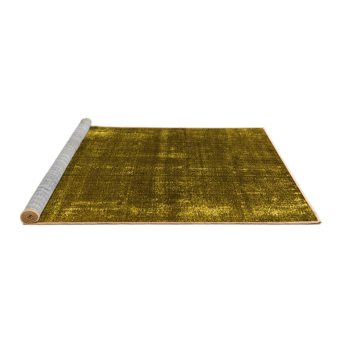 Sideview of Machine Washable Oriental Yellow Industrial Rug, wshurb2207yw