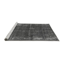 Sideview of Machine Washable Oriental Gray Industrial Rug, wshurb2207gry