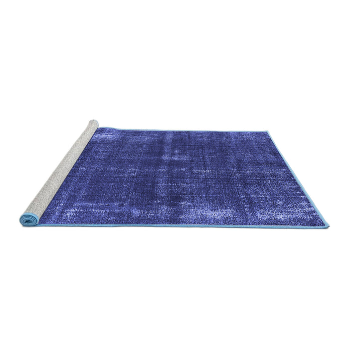 Sideview of Machine Washable Oriental Blue Industrial Rug, wshurb2207blu