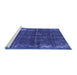 Sideview of Machine Washable Oriental Blue Industrial Rug, wshurb2207blu