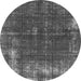 Round Oriental Gray Industrial Rug, urb2207gry