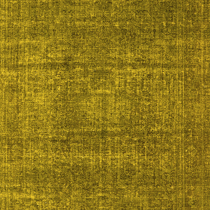 Machine Washable Oriental Yellow Industrial Rug, wshurb2208yw
