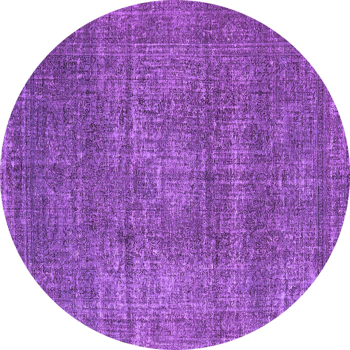 Round Oriental Purple Industrial Rug, urb2208pur