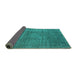 Sideview of Oriental Turquoise Industrial Rug, urb2208turq